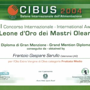 CIBUS 2004 Parma: Diploma di Gran Menzione