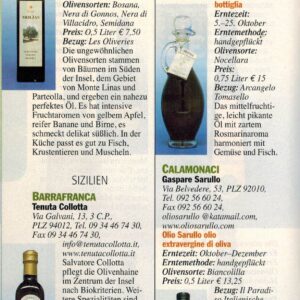 DER FEINSCHMECKER, rivista leader in Germania nel settore della gastronomia: inserimento dell’OLIO SARULLO nella pubblicazione riguardante gli olii di alta qualità edizione 2004